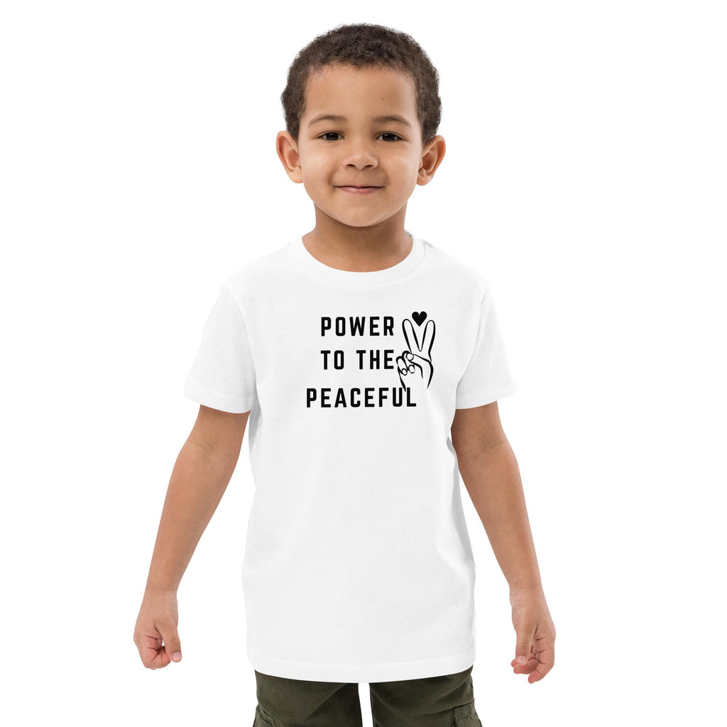 Organic cotton kids' t-shirt Power to The Peaceful : Positive Words Youth Clothing
