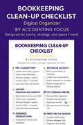 Bookkeeping Clean-Up Checklist (Digital Download), Organize Finances