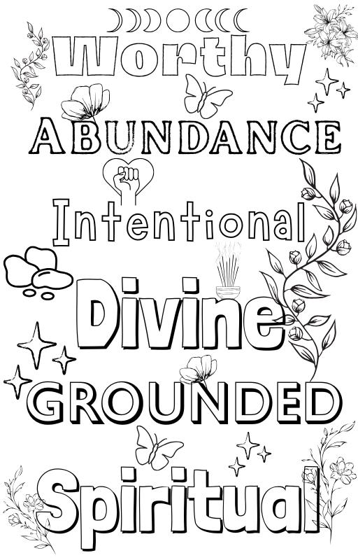 Energy Focus Coloring Book: Affirmations, Mandalas (Digital Download)