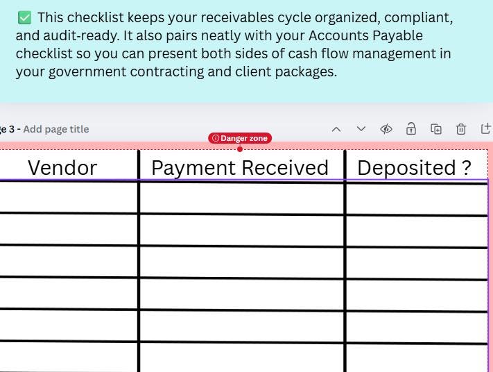 Bookkeeping Checklist, Accounts Receivable and Vendor Tracking
