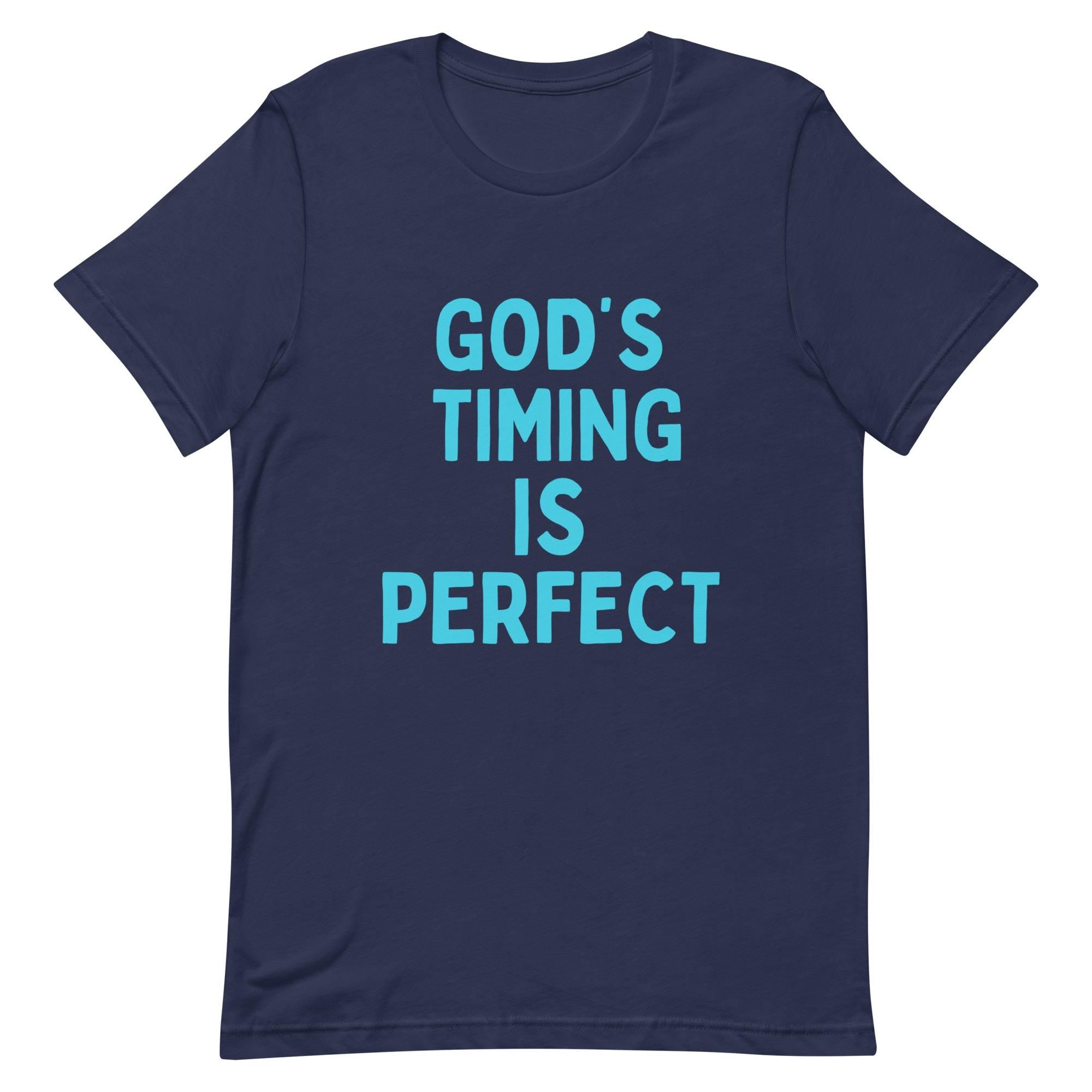 Gods Timing is Perfect Unisex staple eco t-shirt: positive words trending clothing