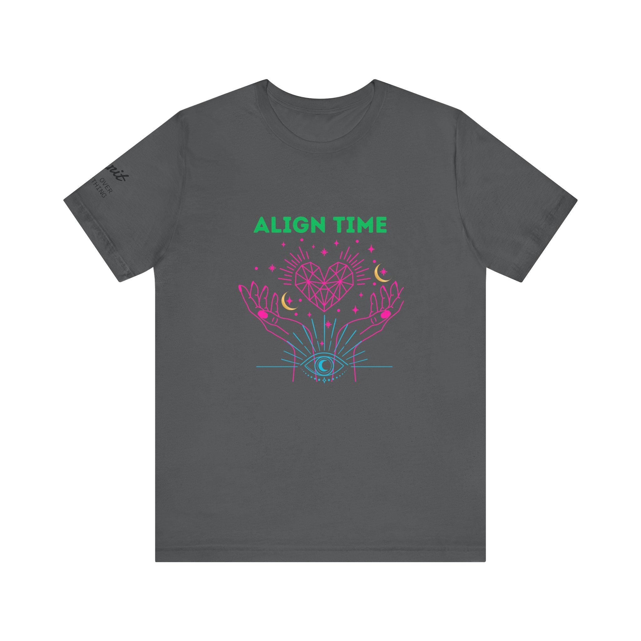 Align Time Unisex Jersey Tee: Spiritual Graphic, Meditation Top