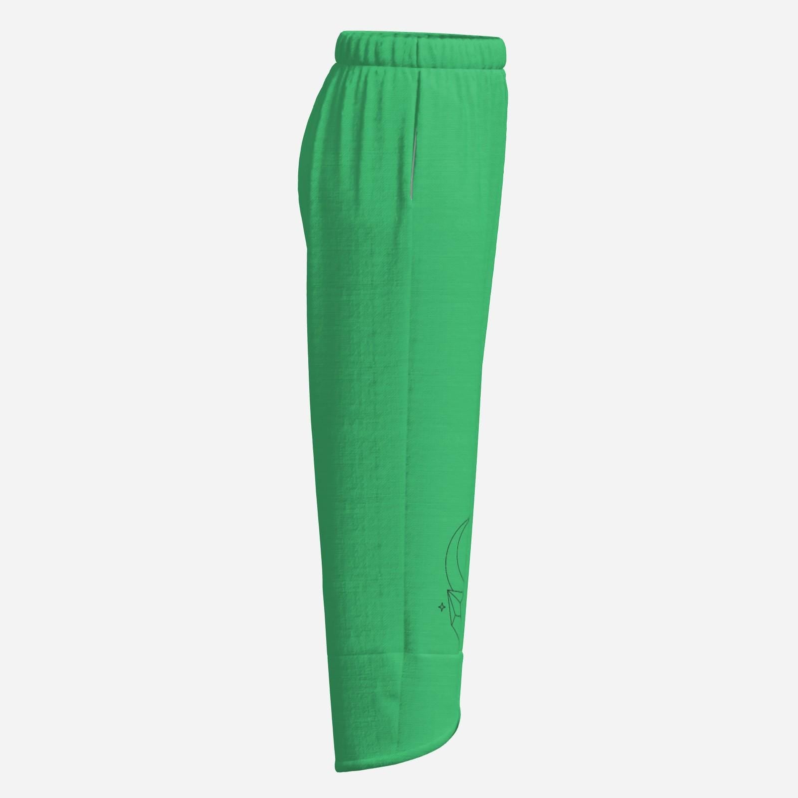 Green Women's Linen Cropped Pants: Trending Spiritual Clothing
