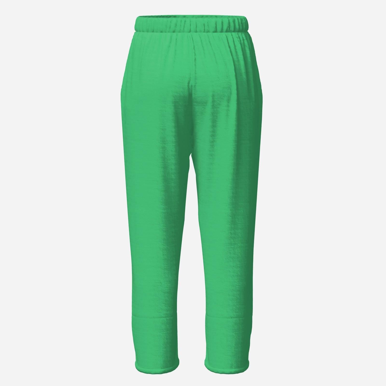 Green Women's Linen Cropped Pants: Trending Spiritual Clothing