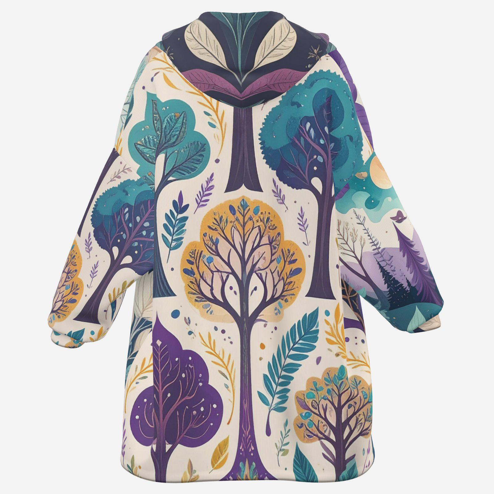 Custom Double‑Sided Fleece Blanket | Trees, Flowers & Spirit Animal Design | Gender Neutral Clothing