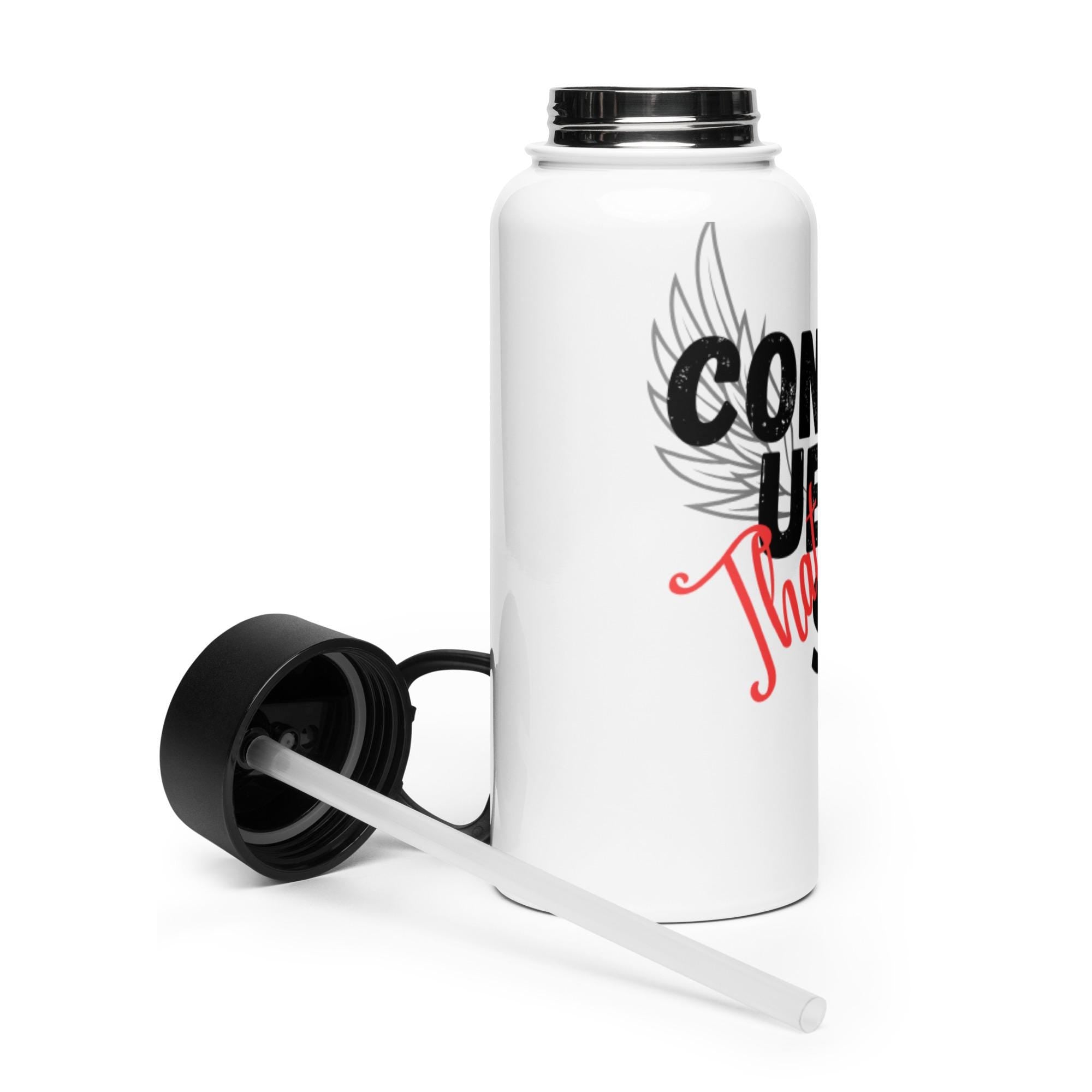 Conquered That Sh!t Stainless steel water bottle with a straw lid