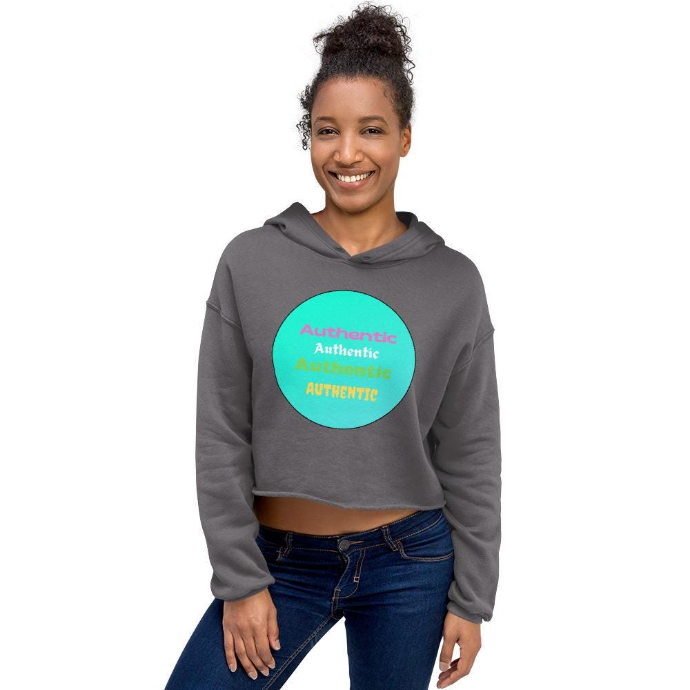 Crop Hoodie Authentic Sweatshirt, Long Sleeve Shirt, Empowering Hoodie, Clothing