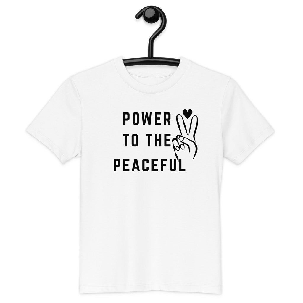 Organic cotton kids' t-shirt Power to The Peaceful : Positive Words Youth Clothing